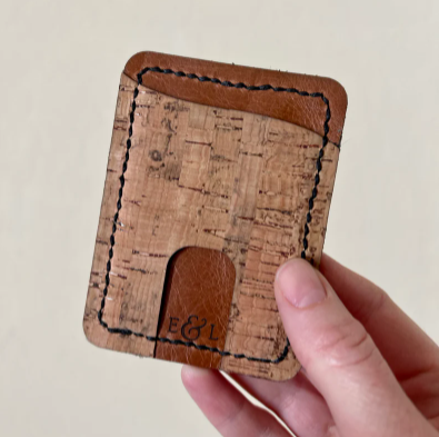 Leather & Cork Cardholder – Slim Minimalist Wallet