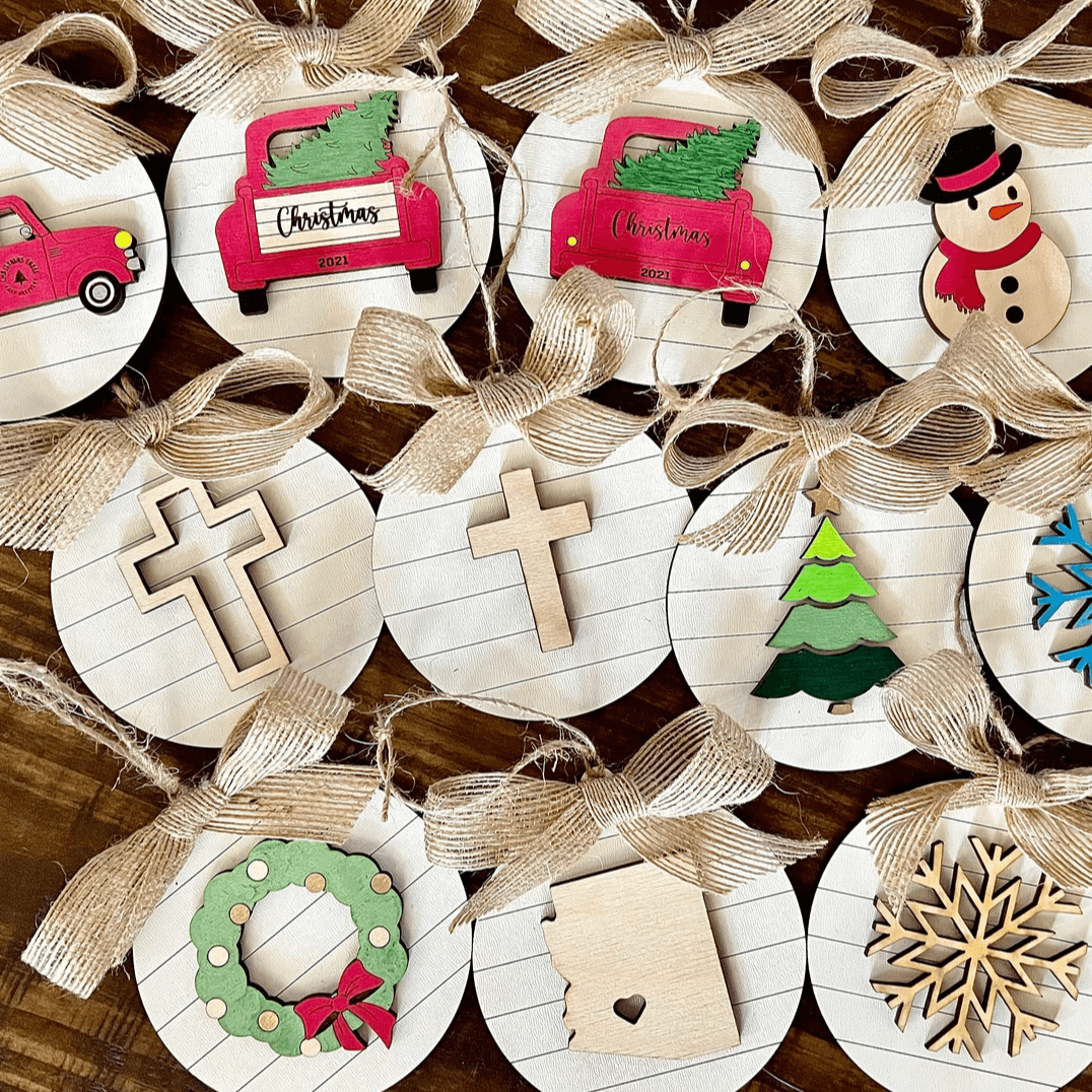 Farmhouse Christmas Shiplap Ornaments