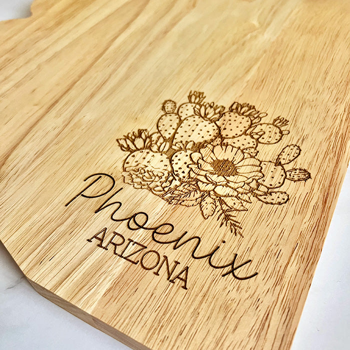 Arizona Shaped Wood Charcuterie Board