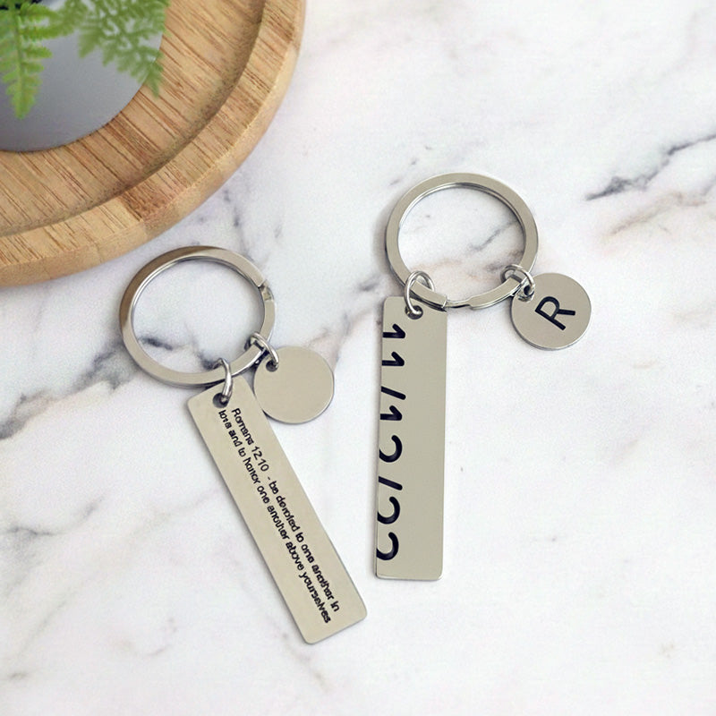 Personalized Anniversary Keychain Set