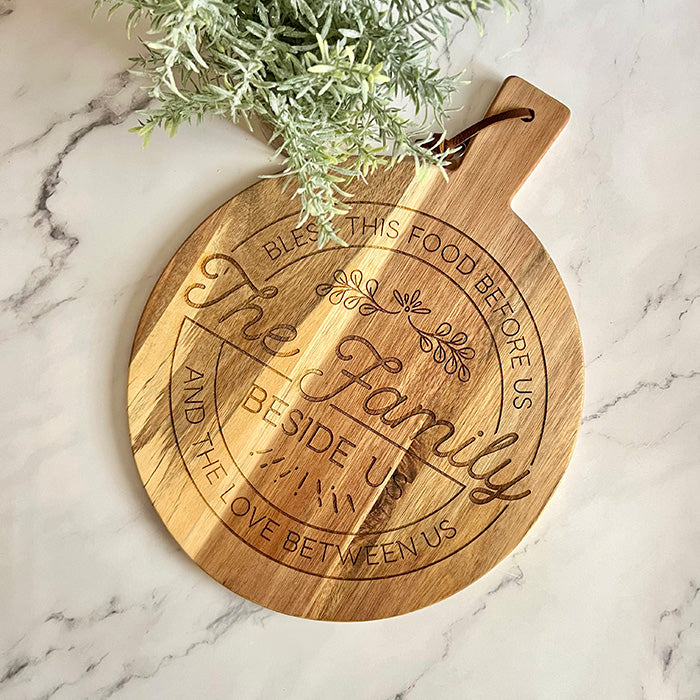 Family Blessing Prayer Round Charcuterie Board