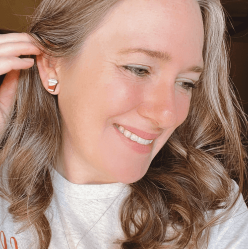 Coffee Cup Wooden Stud Earrings