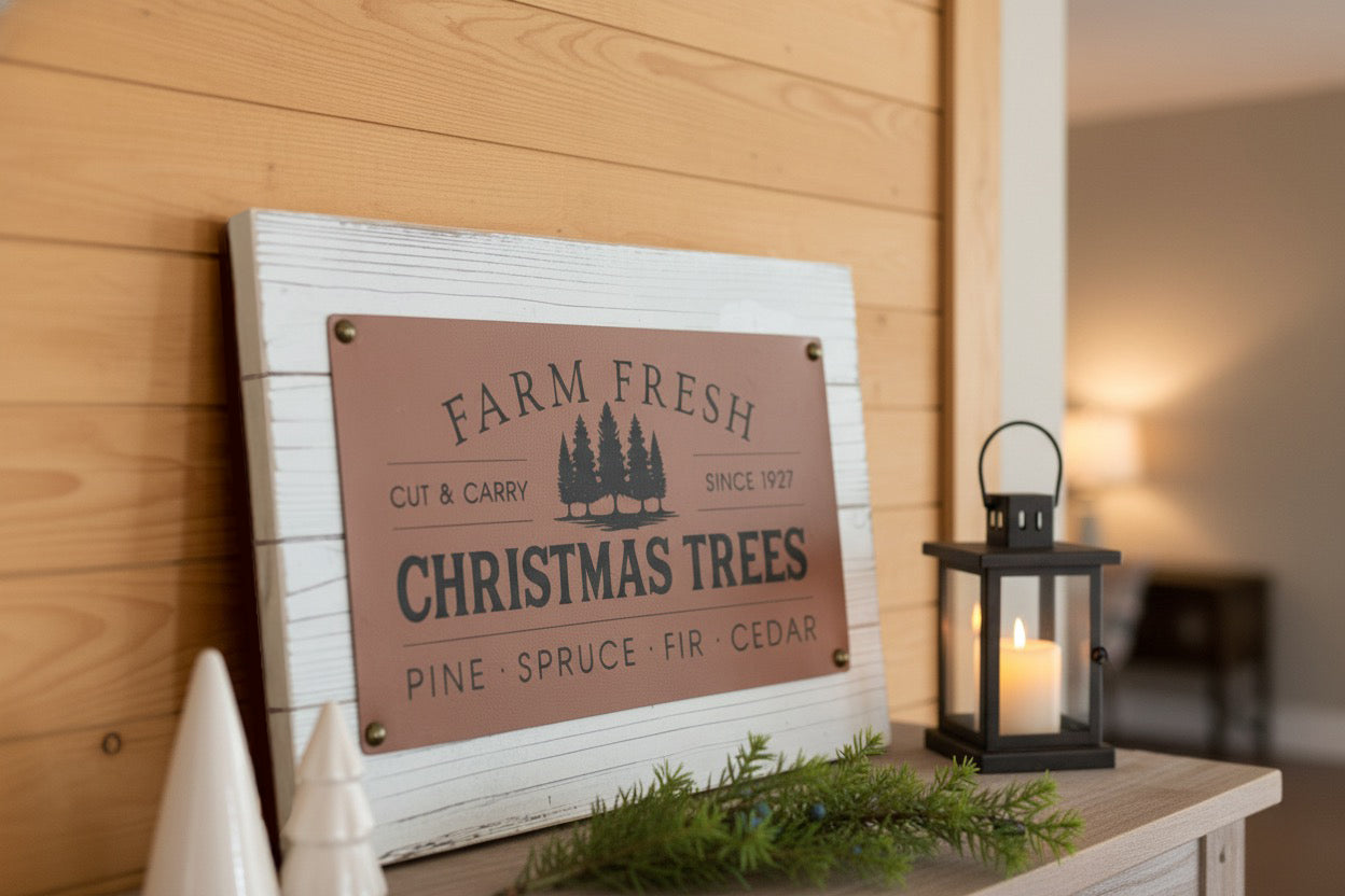 Farm Fresh Christmas Trees Farmhouse Wall Art