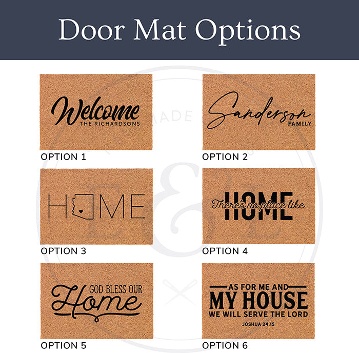 Personalized Laser Engraved Coir Doormat