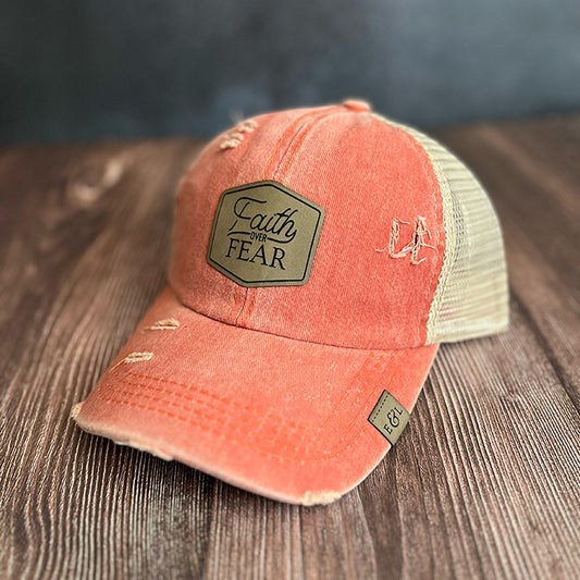 Faith Over Fear Ponytail Hat