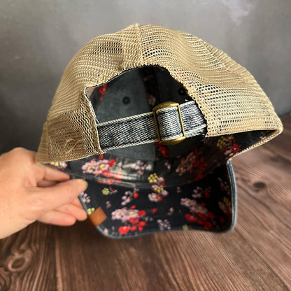 Lavender Fields Denim Ponytail Hat