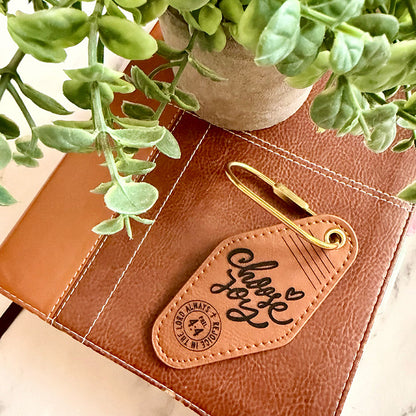 Choose Joy Vintage Motel Keychain | Personalized