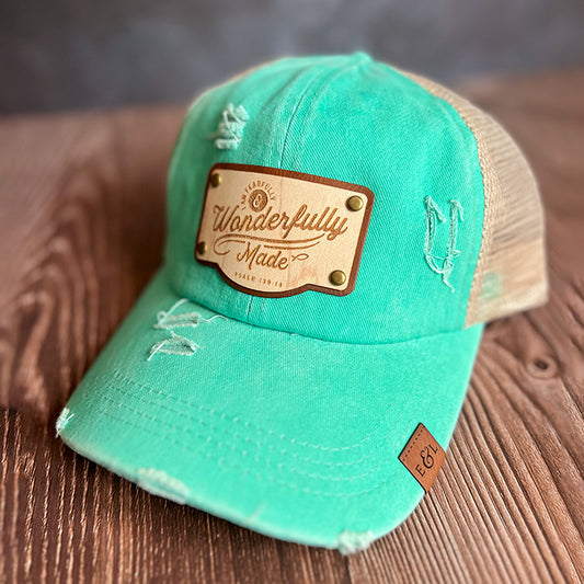 Wonderfully Made Faith-Based Ponytail Hat