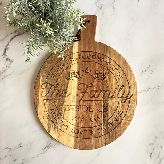 Family Blessing Prayer Round Charcuterie Board