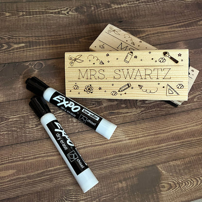 Teacher Dry Erase Marker & Personalized Eraser Set