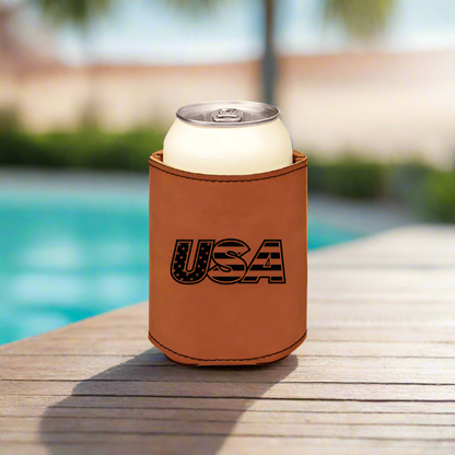 Custom Leatherette Can Beverage Holder