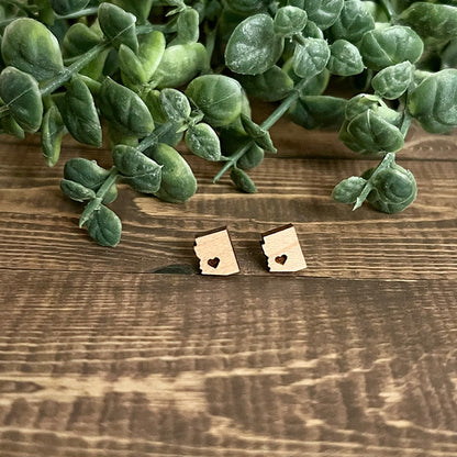 Arizona State Wood Earring Studs