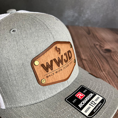 WWJD Wood Veneer & Leather Patch Hat