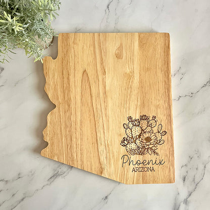 Arizona Shaped Charcuterie Board and Honey Set