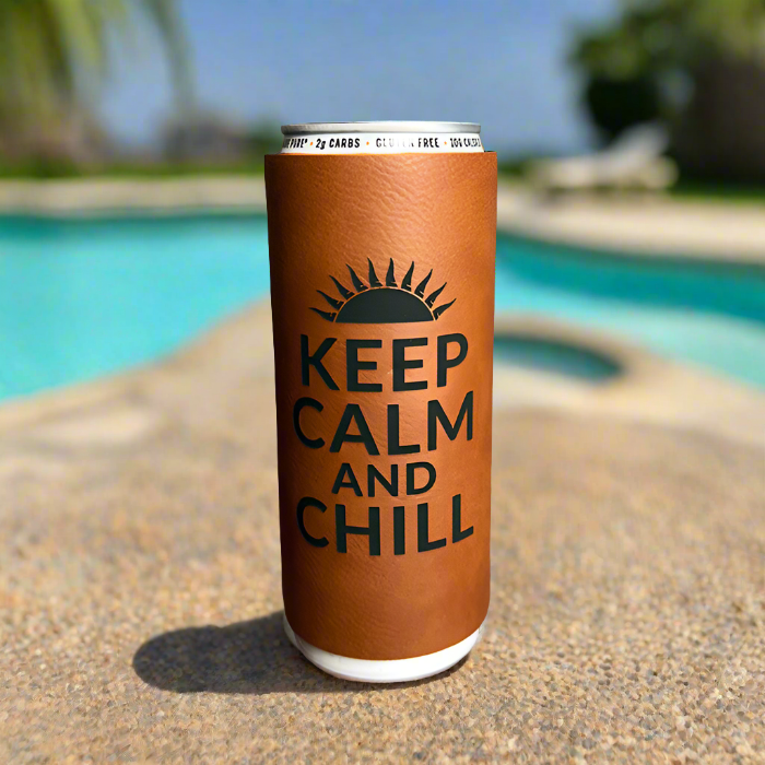 Custom Leatherette Slim Can Beverage Holder