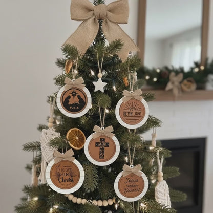 Farmhouse Shiplap Faith Christmas Ornament